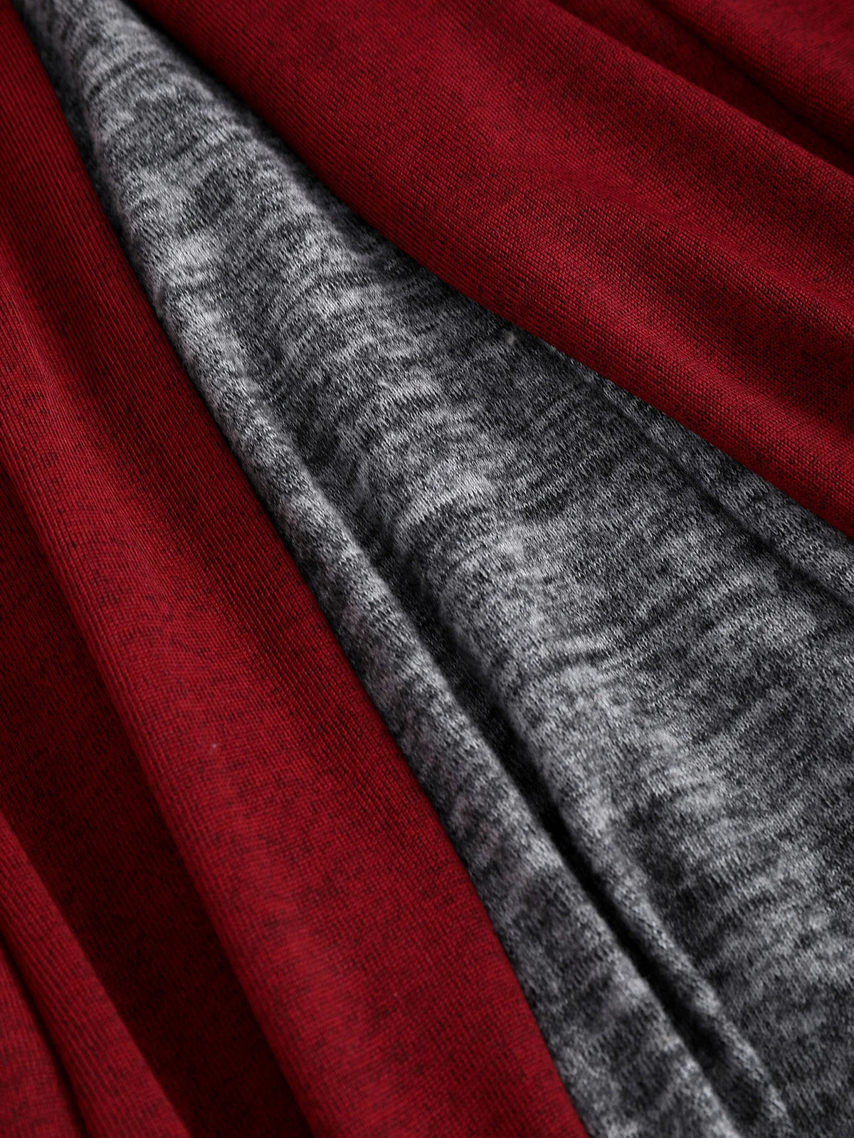 Robe Longue À Capuche Effet Deux Pièces – Manches Longues, Fente, Style Élégant Automne-Hiver