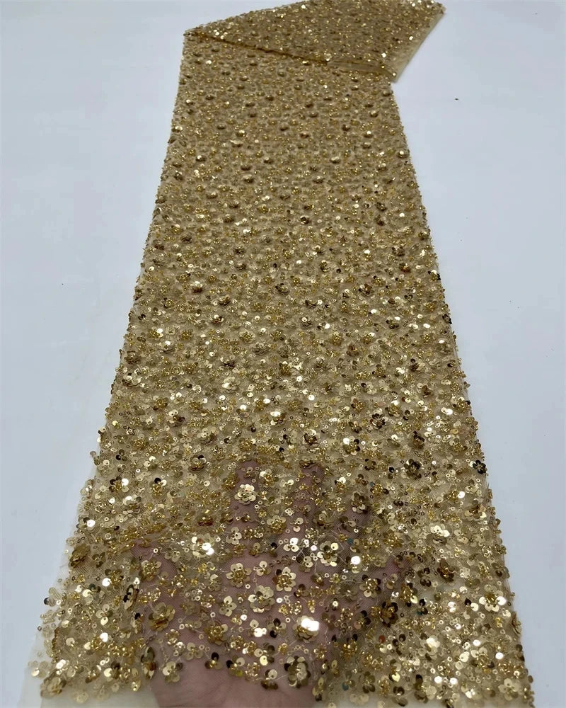Tissu Dentelle Africaine Brodée Paillettes – Mariage & Cérémonie