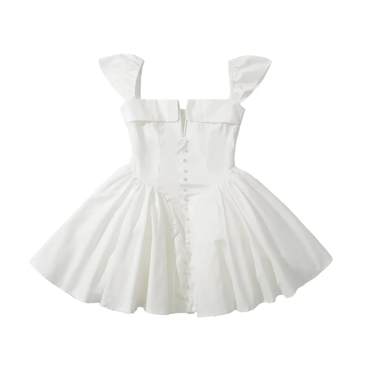 Mini Robe Fit & Flare Taille Basse Manches Courtes – Élégante & Festive