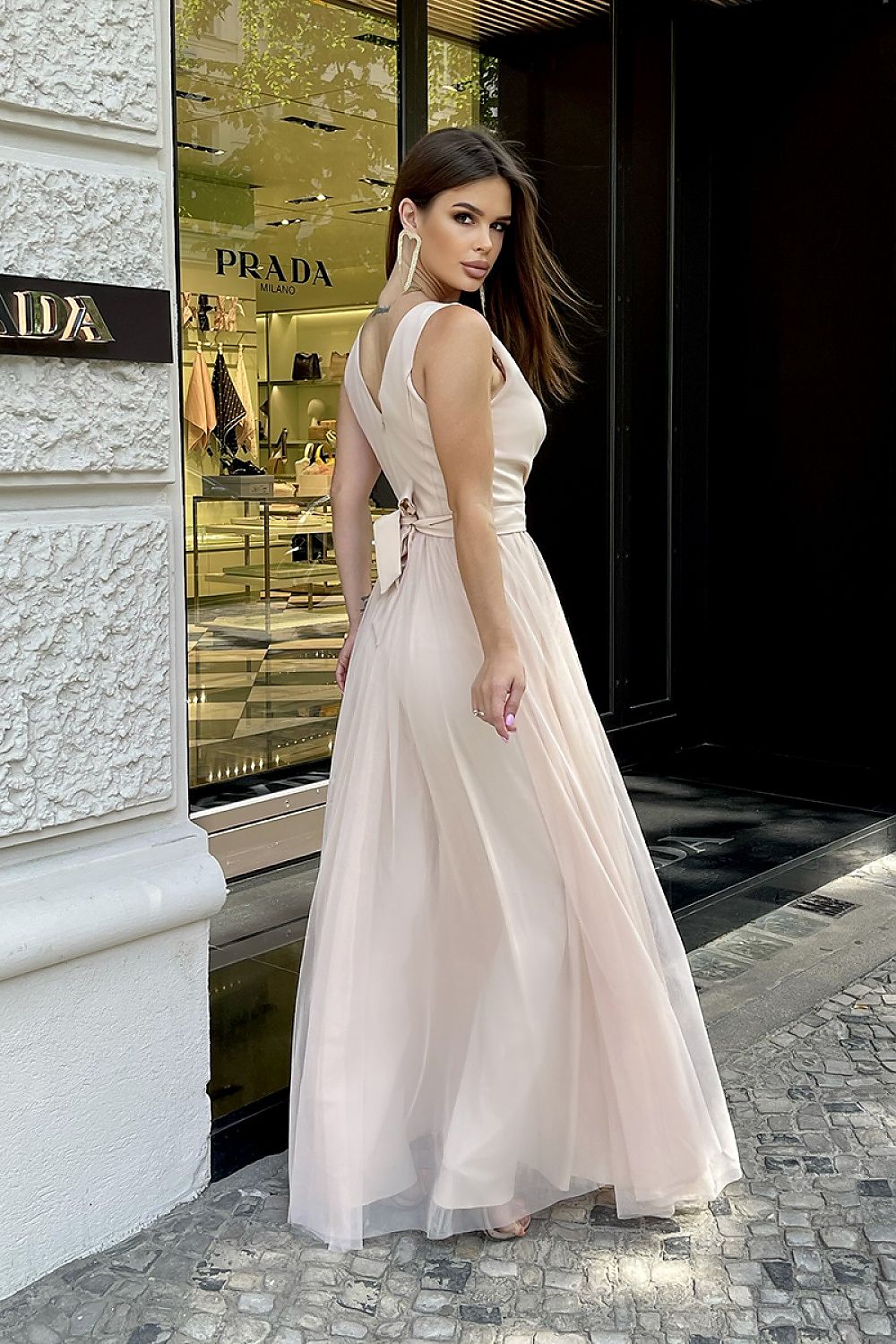 Robe longue model 192639 Bicotone