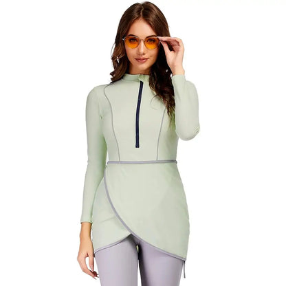 Burkini 3 Pièces Manches Longues Hijab – Maillot Modest Sport Islamique