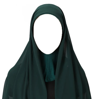 Hijab foulard chiffon uni prêt-à-porter léger toutes saisons