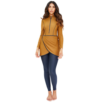 Burkini 3 Pièces Manches Longues Hijab – Maillot Modest Sport Islamique