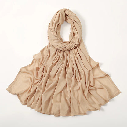 Hijab Modal Coton Rayon – Grand Foulard Islamique Uni Pour Femme 200×85 cm