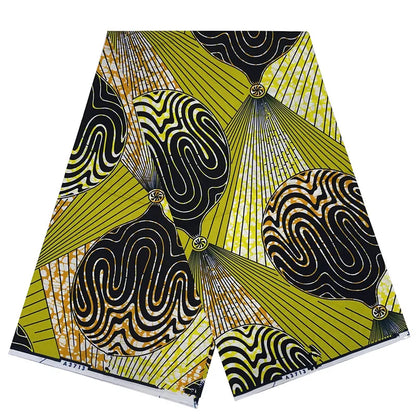 Tissu Wax Africain 100% Coton – Imprimé Authentique, 6 Yards