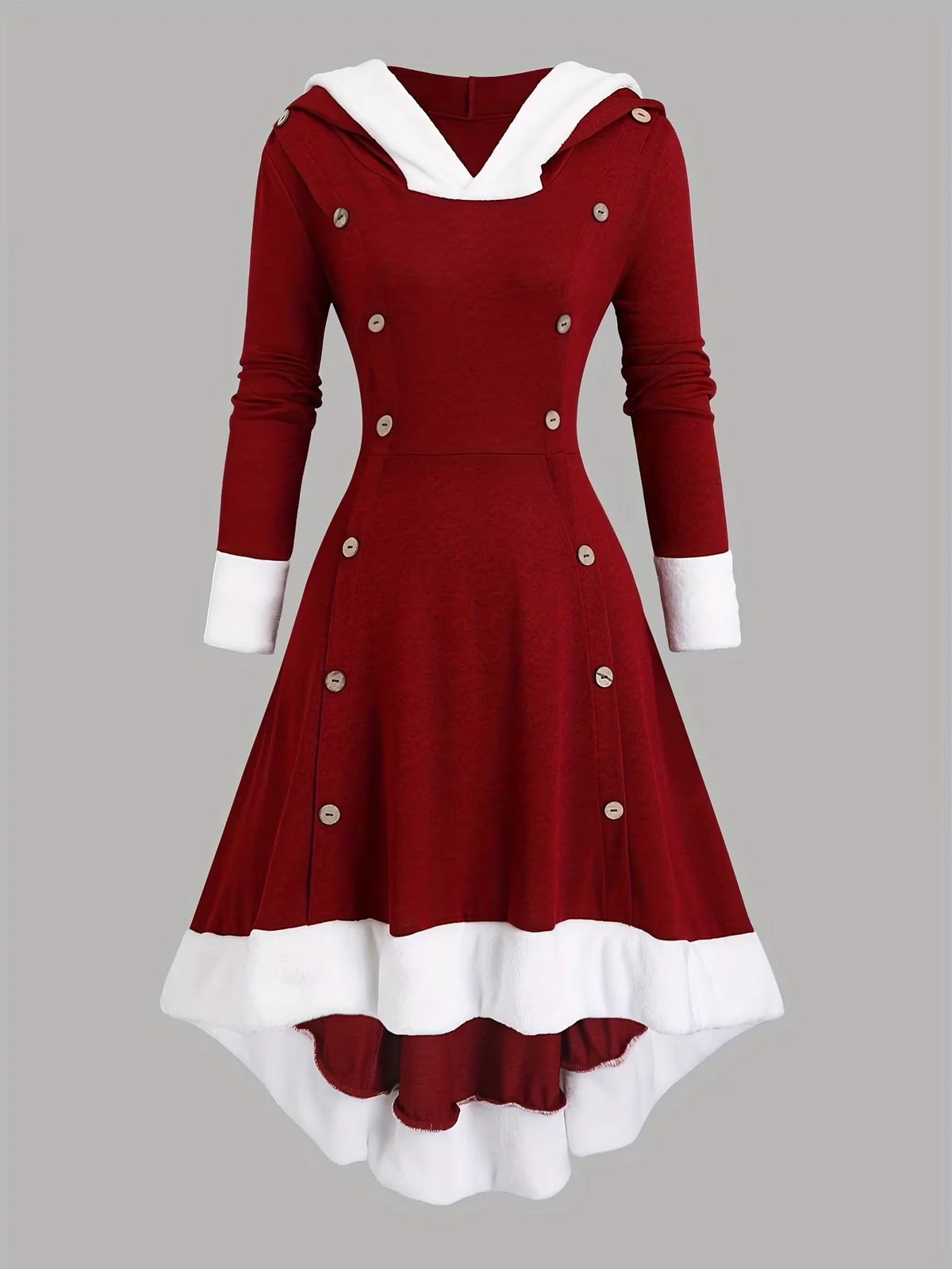 Robe Longue à Capuche Femme – Style Vintage Asymétrique