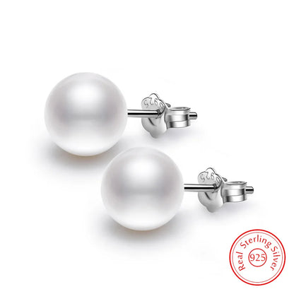 Boucles d'Oreilles Clous Perle d'Eau Douce – Argent 925