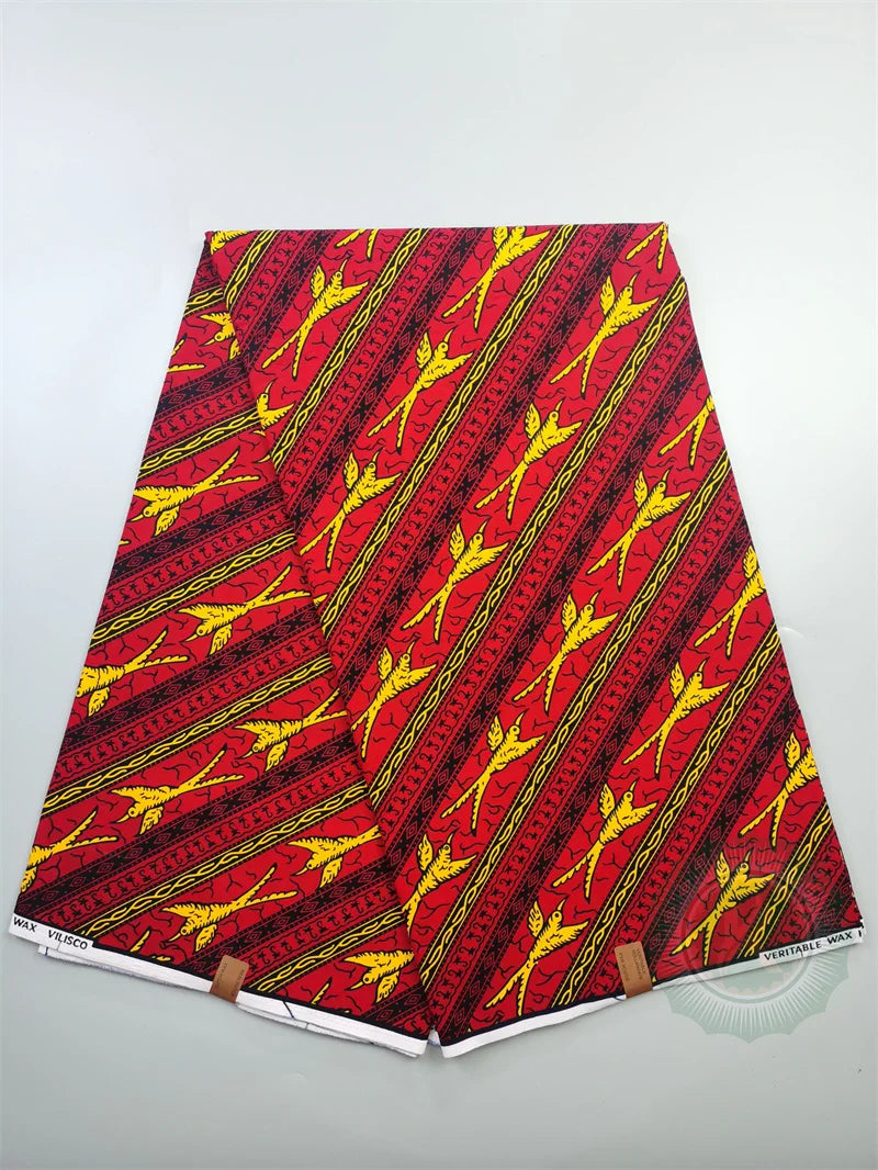 Tissu Wax Hollandais Véritable 100% Coton – Pagne Africain, 6 Yards