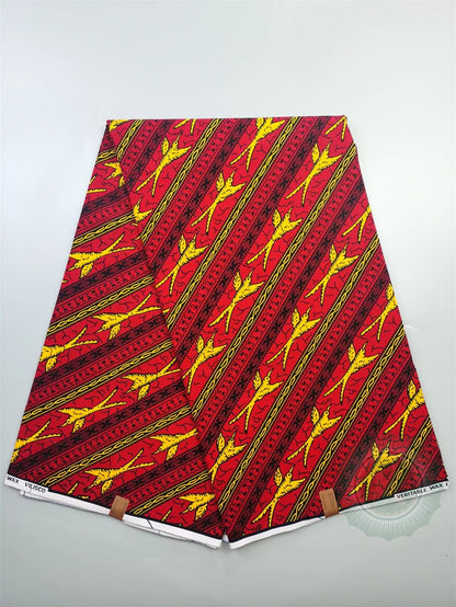 Tissu Wax Hollandais Véritable 100% Coton – Pagne Africain, 6 Yards