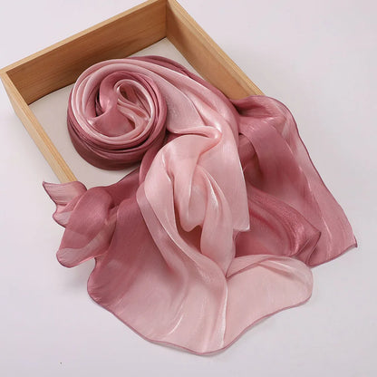 Hijab Satin Bicolore Dégradé – Foulard Islamique Élégant Pour Mariage & Occasions Spéciales
