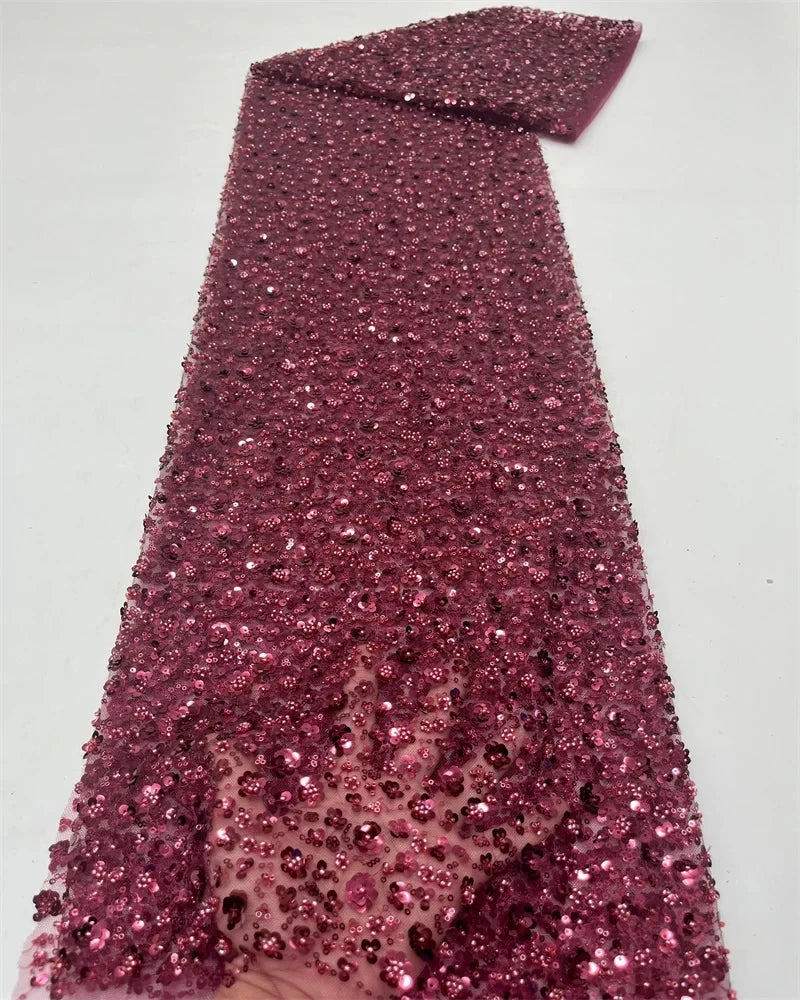 Tissu Dentelle Africaine Brodée Paillettes – Mariage & Cérémonie