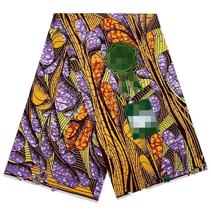 Tissu Wax Africain 100% Coton – Imprimé Authentique, 6 Yards