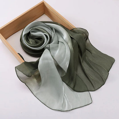 Hijab Satin Bicolore Dégradé – Foulard Islamique Élégant Pour Mariage & Occasions Spéciales