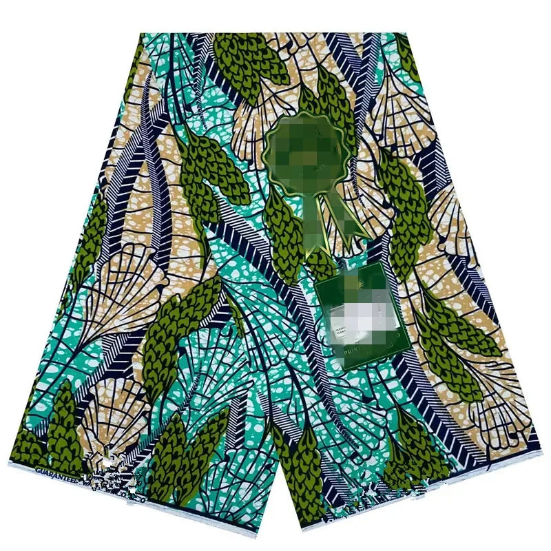 Tissu Wax Africain 100% Coton – Imprimé Authentique, 6 Yards