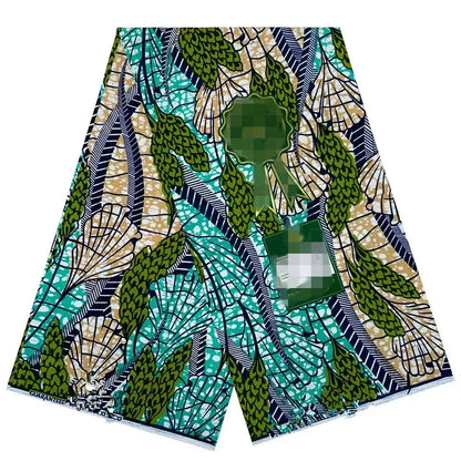 Tissu Wax Africain 100% Coton – Imprimé Authentique, 6 Yards