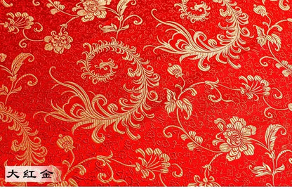 Tissu Brocart Jacquard Imitation Soie – Floral, Couture & DIY (75 cm de large)