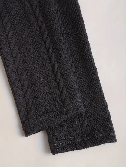 Robe Tricotée Carreaux Épaules Dénudées – Style Vintage, Grande Taille