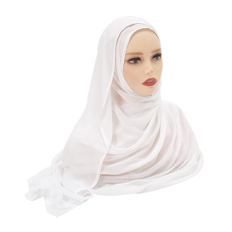 Hijab Modal Coton Rayon – Grand Foulard Islamique Uni Pour Femme 200×85 cm
