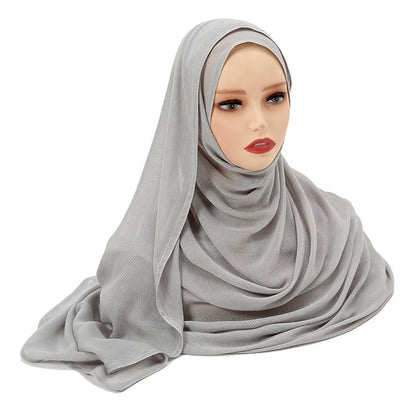 Hijab Modal Coton Rayon – Grand Foulard Islamique Uni Pour Femme 200×85 cm