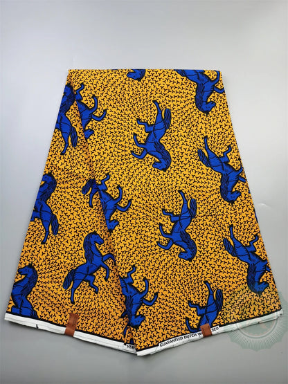 Tissu Wax Hollandais Véritable 100% Coton – Pagne Africain, 6 Yards