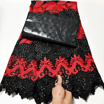 Tissu Tulle Dentelle Filet Africain – Haute Qualité, Couture Fête & Cérémonie (2,5 yards)