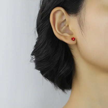 Boucles d'Oreilles Clous Cœur – Argent 925 & Zircon