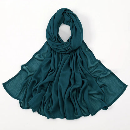 Hijab Modal Coton Rayon – Grand Foulard Islamique Uni Pour Femme 200×85 cm