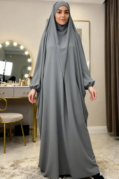 Robe de Prière Musulmane – Abaya Khimar Jilbab À Capuche | Eid & Ramadan