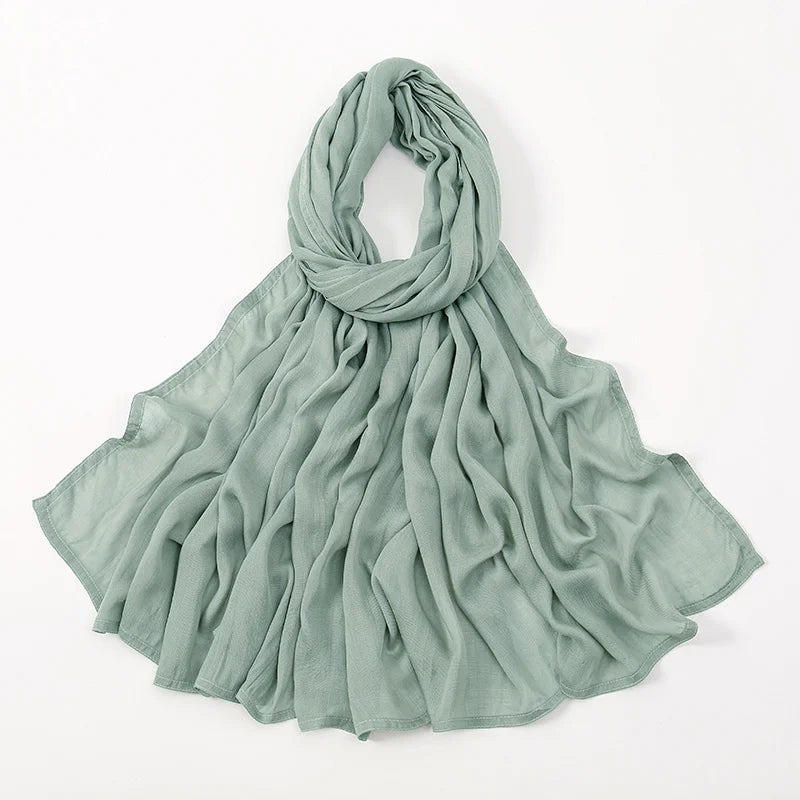 Hijab Modal Coton Rayon – Grand Foulard Islamique Uni Pour Femme 200×85 cm