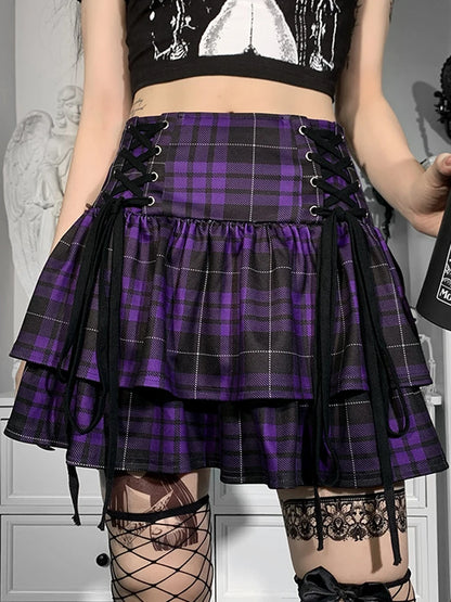 Gothic Plaid Skirt – Women's Punk & Grunge Style
