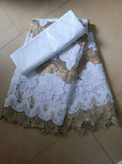 Tissu Tulle Dentelle Filet Africain – Haute Qualité, Couture Fête & Cérémonie (2,5 yards)