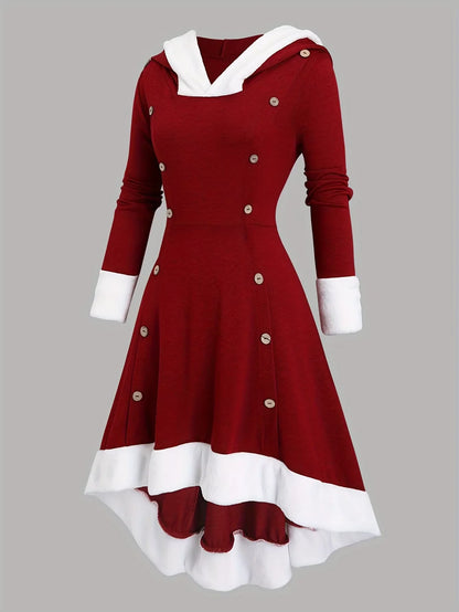 Robe Longue à Capuche Femme – Style Vintage Asymétrique