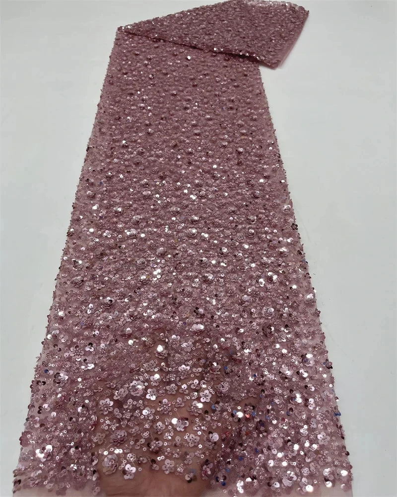 Tissu Dentelle Africaine Brodée Paillettes – Mariage & Cérémonie