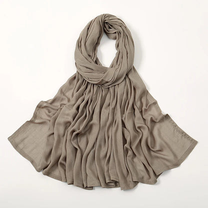 Hijab Modal Coton Rayon – Grand Foulard Islamique Uni Pour Femme 200×85 cm