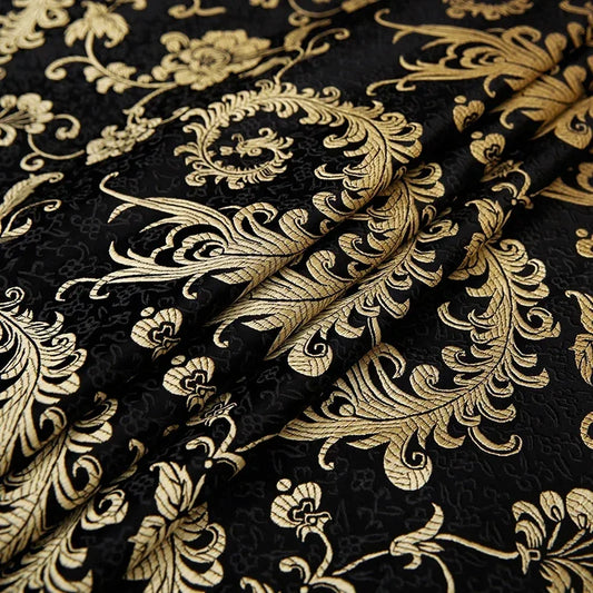 Tissu Brocart Jacquard Imitation Soie – Floral, Couture & DIY (75 cm de large)