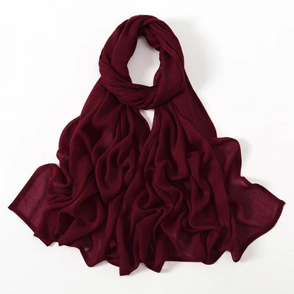Hijab Modal Coton Rayon – Grand Foulard Islamique Uni Pour Femme 200×85 cm
