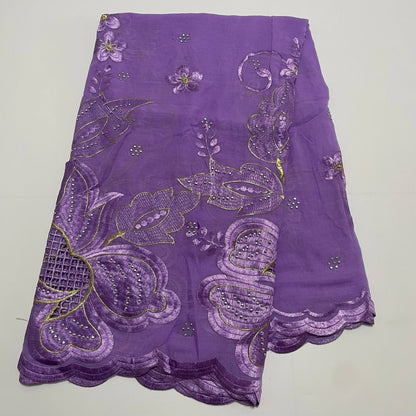 Foulard Islamique 100% Coton Brodé – Hijab Châle Style Dubaï | Toutes Saisons