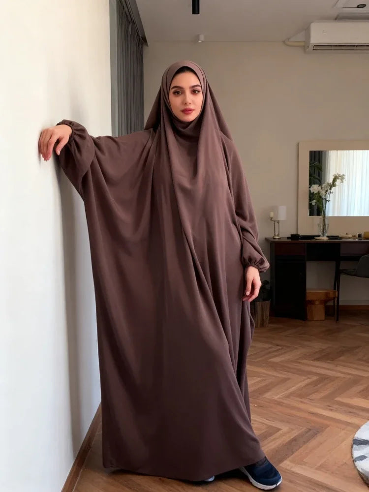 Robe de Prière Musulmane – Abaya Khimar Jilbab À Capuche | Eid & Ramadan