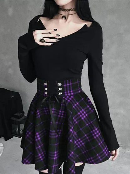 Gothic Plaid Skirt – Women's Punk & Grunge Style
