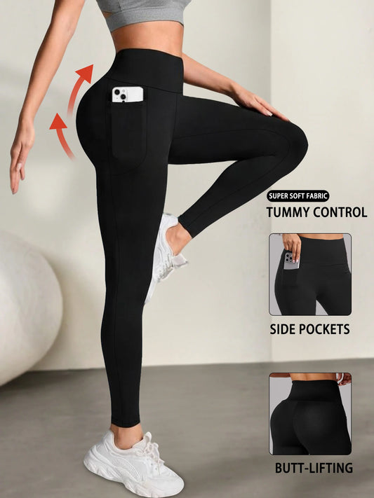 Ultra-Soft Women's Leggings with Pockets – High-Waisted, Tummy Control, Yoga, Sport and Casual