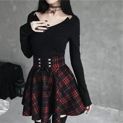 Gothic Plaid Skirt – Women's Punk & Grunge Style