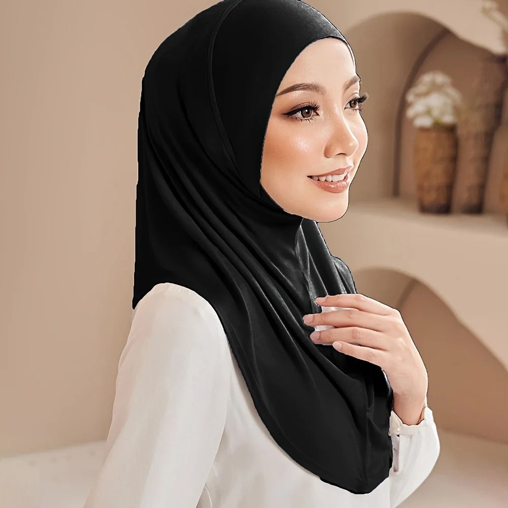 Hijab prêt-à-porter jersey polyester extensible