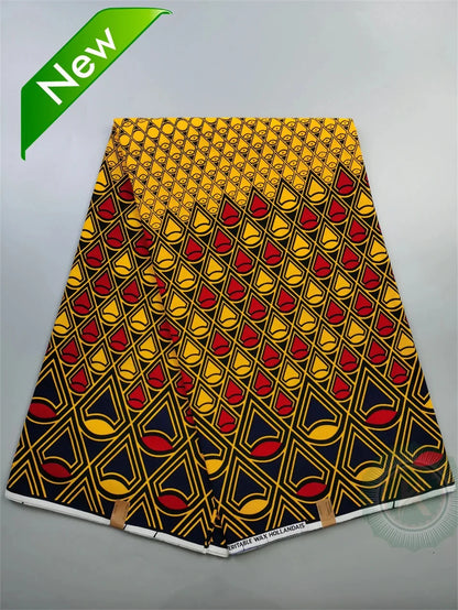 Tissu Wax Hollandais Véritable 100% Coton – Pagne Africain, 6 Yards