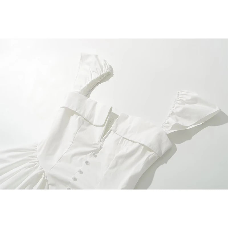 Mini Robe Fit & Flare Taille Basse Manches Courtes – Élégante & Festive