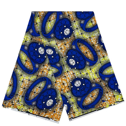 Tissu Wax Africain 100% Coton – Imprimé Authentique, 6 Yards