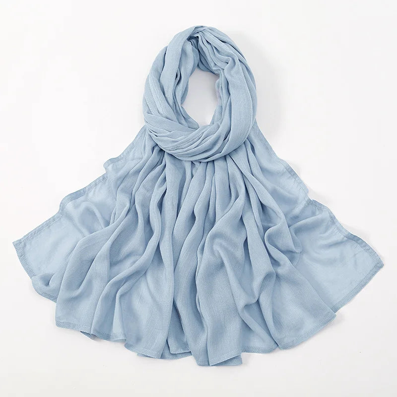 Hijab Modal Coton Rayon – Grand Foulard Islamique Uni Pour Femme 200×85 cm