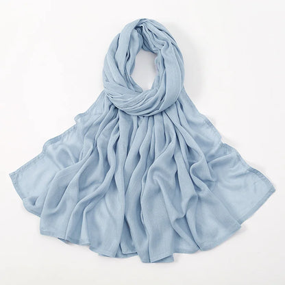 Hijab Modal Coton Rayon – Grand Foulard Islamique Uni Pour Femme 200×85 cm