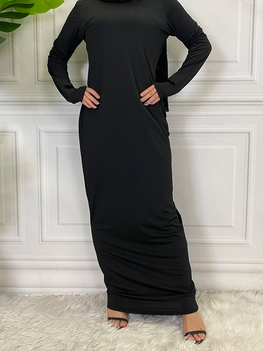 Abaya robe longue femme polyester casual printemps-été