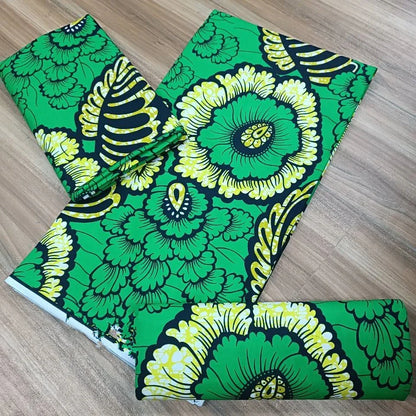 Tissu Wax Africain 100% Coton – Imprimé Authentique, 6 Yards