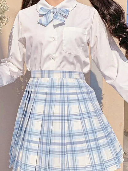 Zoki Plaid Women Pleated Skirt Bow Knot Summer High Waist Preppy Girls Dance Mini Skirt Cute a Line Harajuku Sexy Japan Faldas